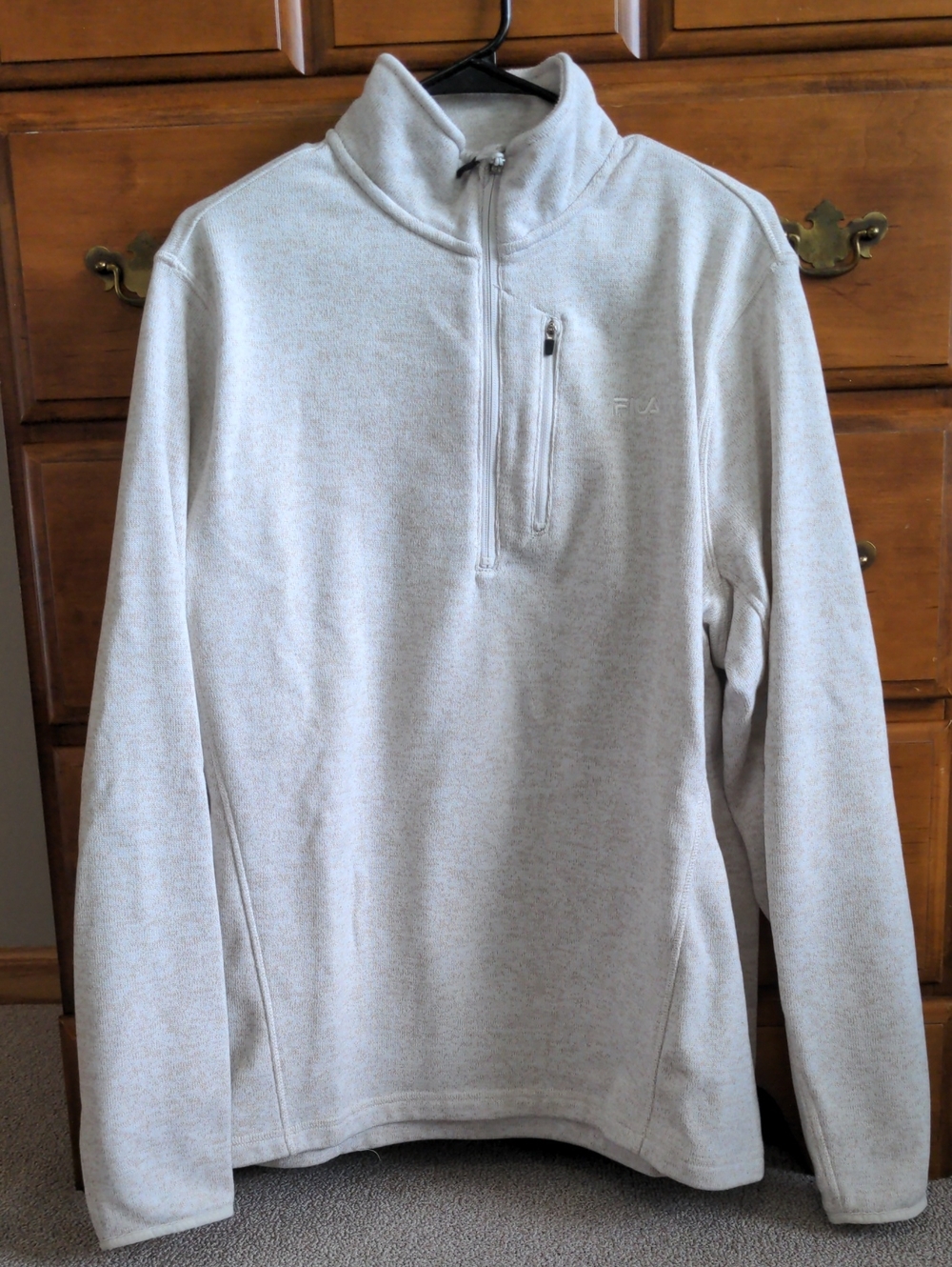 Fila Men's Heather Light Gray Quarter-Zip Pullover